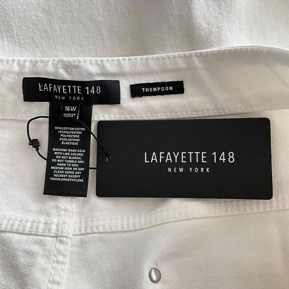 Lafayette 148 New York Thompson Jeans Pants White 16W